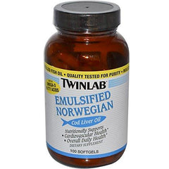 Twinlab Norwegian Emulsified Cod Liver Oil 100 Softgels