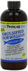 Twinlab Norwegian Emulsified Cod Liver Oil Lemon 12Oz