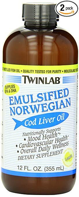 Twinlab Norwegian Emulsified Cod Liver Oil Lemon 12Oz