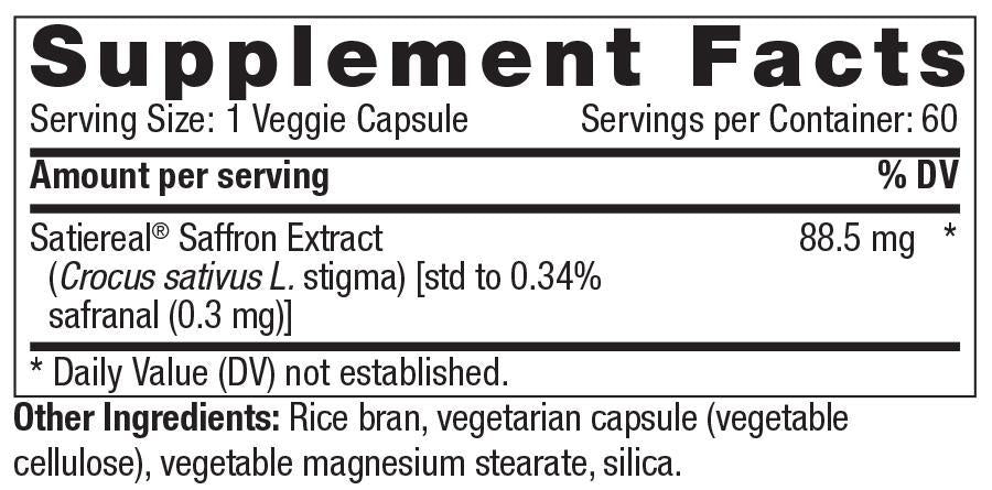 Saffron Hunger Capsules Appetite Control Formula - 60caps