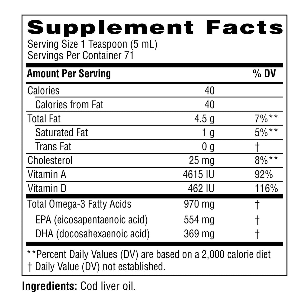 Twinlab Norwegian Plain Cod Liver Oil 12 Fl. Oz
